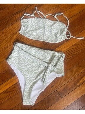 Charlie Holiday Light Green Floral Bikini Set